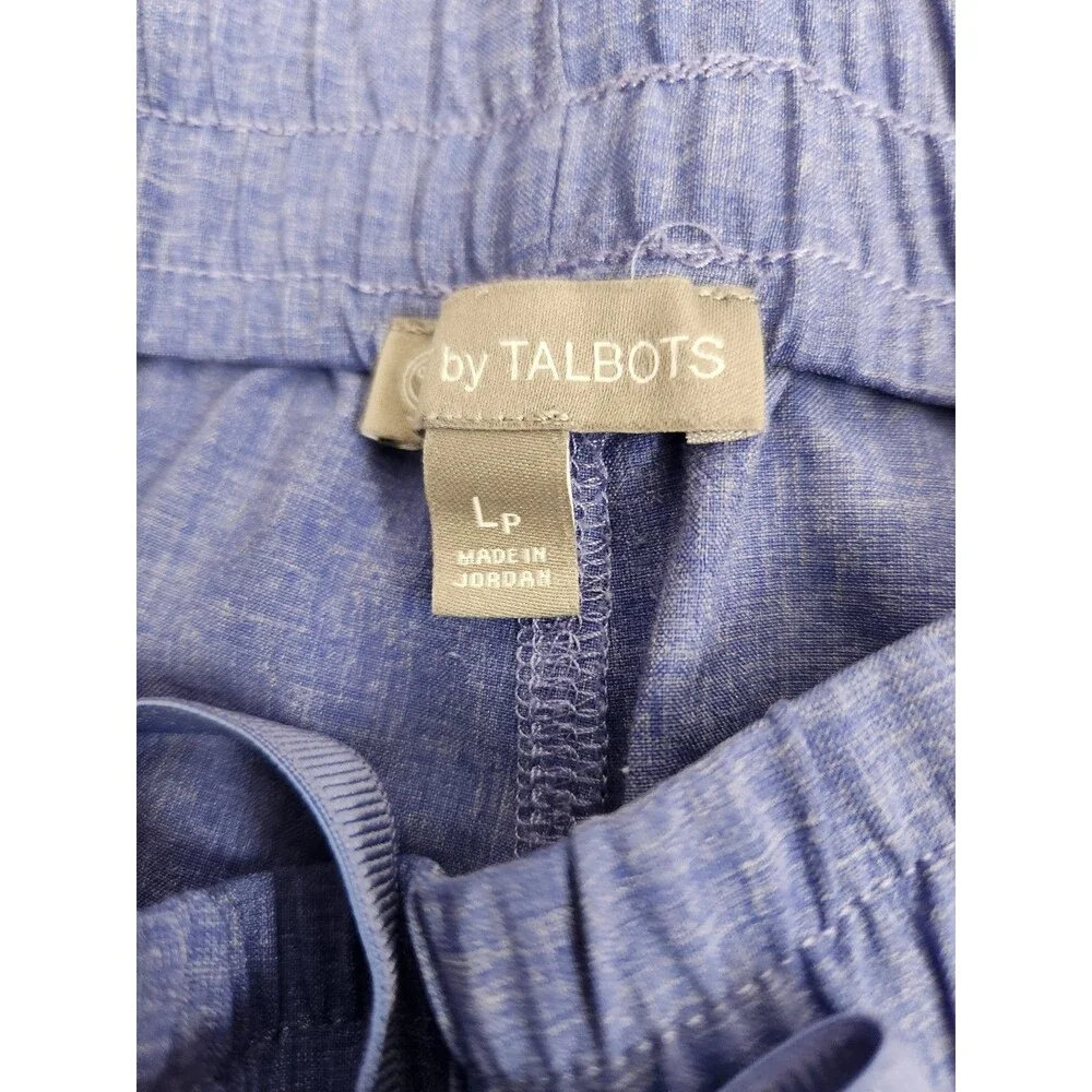 TALBOTS Womens Light Blue Drawstring Elastic Waist Pockets Size Large Petite - Picture 3 of 7